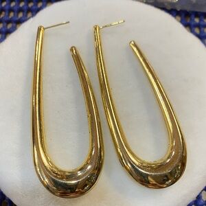 Vintage Pierced Hoops 3 inch Long